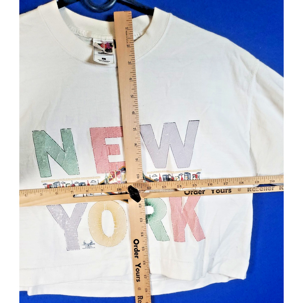NEW YORK Crop Vintage USA Top Shirt Women’s Size Large - Picture 6 of 13